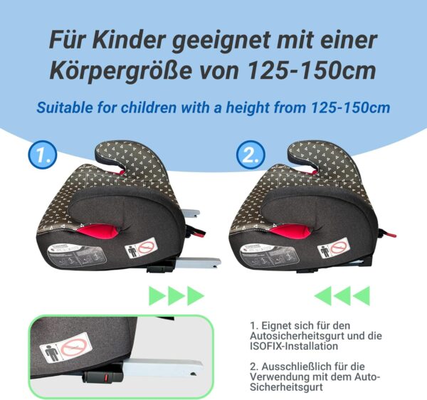 XOMAX XL-313 Seggiolino per bambini con ISOFIX e guida per cintura I cresce 15-36 kg, circa 3-12 anni, statura da 125 a 150 cm, gruppo 2/3 I, rivestimento rimovibile e lavabile, ECE R129 I