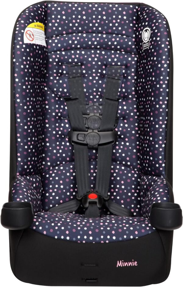 Disney Baby Jive - Seggiolino auto convertibile 2 in 1, una passeggiata extra confortevole che dura per anni: faccia posteriore da 5 a 40 libbre e faccia in avanti da 22 a 65 libbre, festa di Minnie