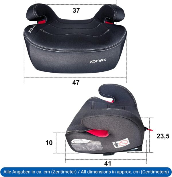 XOMAX XL-313 Seggiolino per bambini con ISOFIX e guida per cintura I cresce 15-36 kg, circa 3-12 anni, statura da 125 a 150 cm, gruppo 2/3 I, rivestimento rimovibile e lavabile, ECE R129 I, grigio