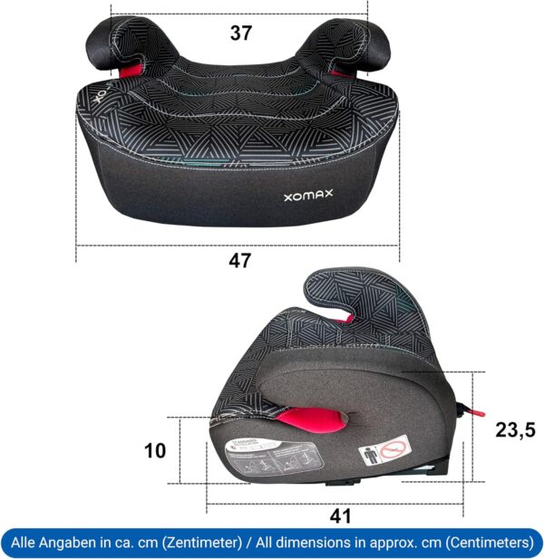 XOMAX XL-313 Seggiolino per bambini con ISOFIX e guida per cintura I crescente I 15-36 kg, circa 3-12 anni, statura da 125 a 150 cm, gruppo 2/3 I, rivestimento rimovibile e lavabile, ECE R129 I bianco