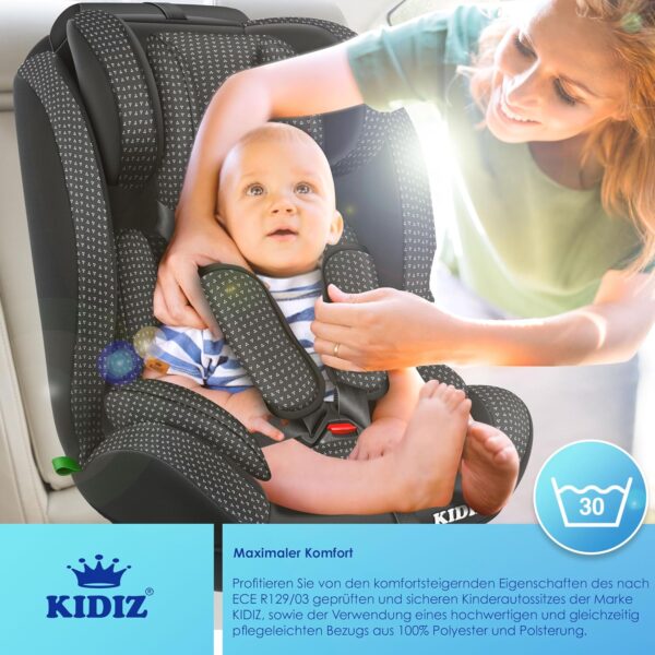 KIDIZ® Seggiolino auto per bambini Seggiolino per bambini | Seggiolino auto Guscio con sedile | 9 kg - 36 kg 1-12 anni | gruppo 1-2 -3 | universale | Classic Con Isofix