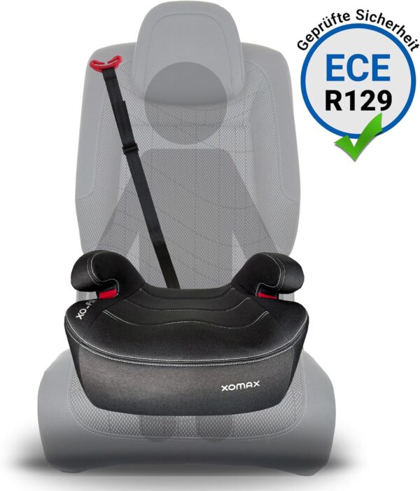 XOMAX XL-313 Seggiolino per bambini con ISOFIX e guida per cintura I cresce 15-36 kg, circa 3-12 anni, statura da 125 a 150 cm, gruppo 2/3 I, rivestimento rimovibile e lavabile, ECE R129 I, grigio