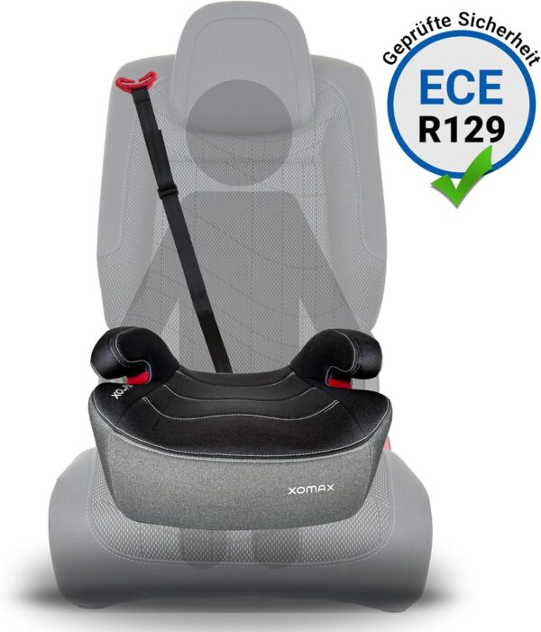 XOMAX XL-313 Seggiolino per bambini con ISOFIX e guida per cintura I crescente I 15-36 kg, circa 3-12 anni, statura da 125 a 150 cm, gruppo 2/3 I, rivestimento rimovibile e lavabile, ECE R129 I grigio