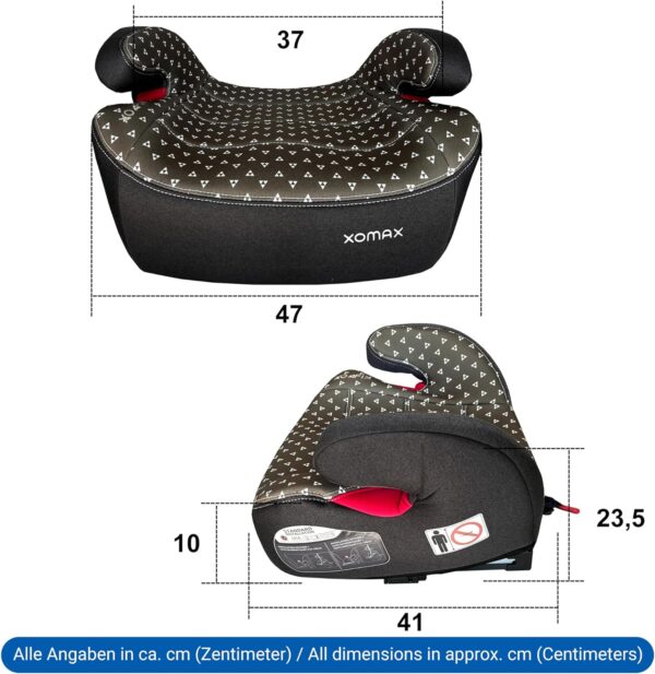 XOMAX XL-313 Seggiolino per bambini con ISOFIX e guida per cintura I cresce 15-36 kg, circa 3-12 anni, statura da 125 a 150 cm, gruppo 2/3 I, rivestimento rimovibile e lavabile, ECE R129 I