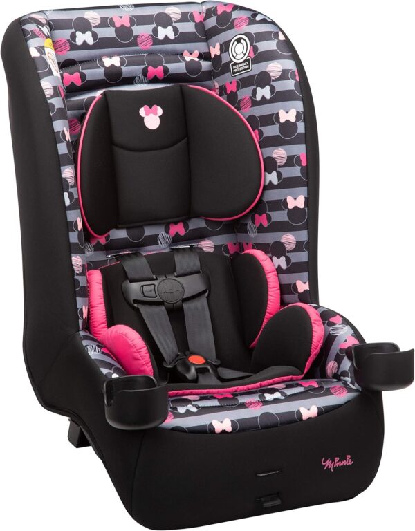 Disney Baby Jive - Seggiolino auto convertibile 2 in 1, rivolto all'indietro da 2,3 a 18,1 kg e rivolto in avanti da 10 a 29,5 kg, a righe Minnie