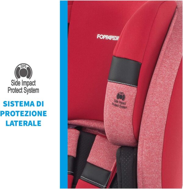 Foppapedretti Re-Klino Seggiolino Auto senza IsoFix, Gruppo 1/2/3 (9-36 Kg), per Bambini da 9 Mesi a 12 Anni circa, Cherry