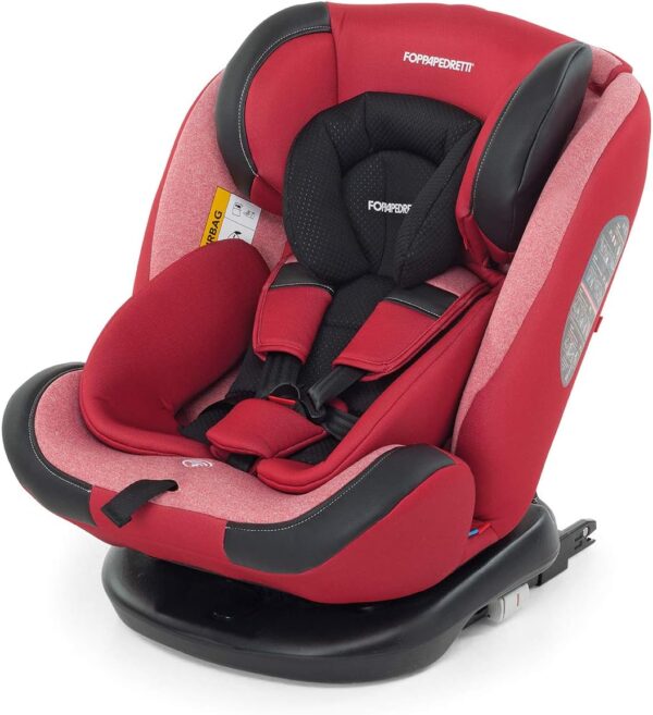 Foppapedretti Iturn DuoFix Seggiolino Auto Gruppo 0+/1/2/3 (0-36 Kg) per Bambini dalla nascita fino a 12 Anni circa, Cherry