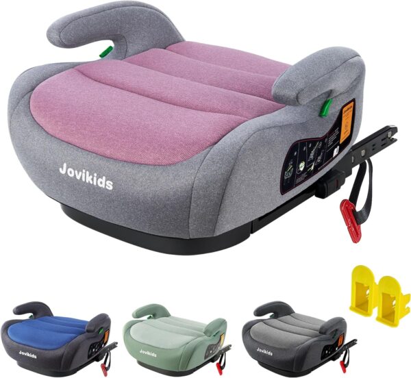 Jovikids ISOFIX Rialzo Auto per Bambini 125-150cm ECE R129, Alzatina Auto Bimbi 15-36 kg, Seggiolino Auto Gruppo 2-3 da 3 a 12 Anni - Rosa