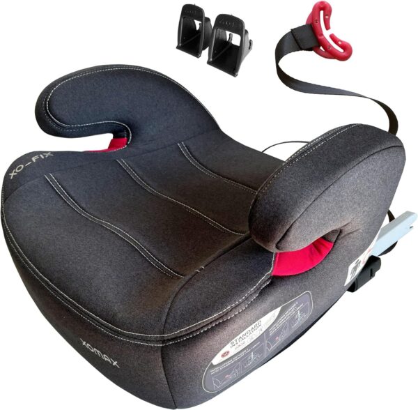 XOMAX XL-313 Seggiolino per bambini con ISOFIX e guida per cintura I cresce 15-36 kg, circa 3-12 anni, statura da 125 a 150 cm, gruppo 2/3 I, rivestimento rimovibile e lavabile, ECE R129 I, grigio