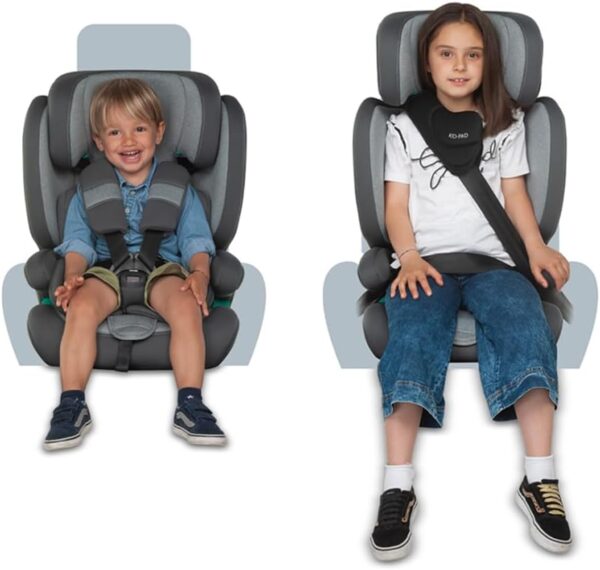 Foppapedretti Seggiolino Auto Tender I-Size da 76 e 150 cm di altezza, Test di impatto laterale Safe Body Protection, Doppia Omologazione (con e senza Isofix), Protezione Comfort Kid Pad, Silver