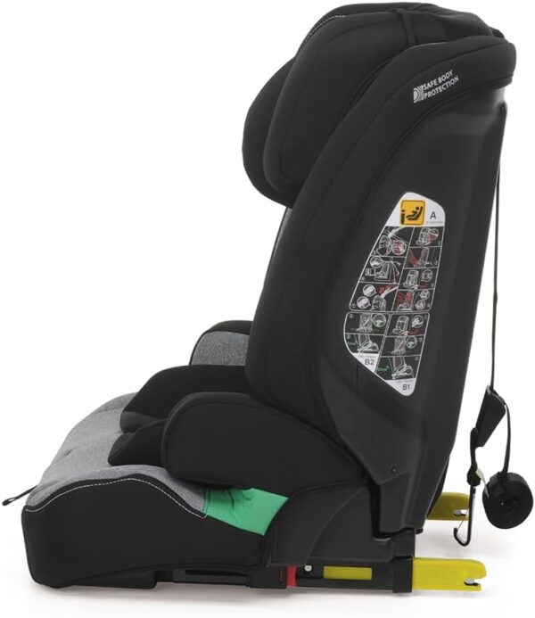 Foppapedretti Seggiolino Auto Street I-Size, per bambini da 76 a 150 cm di altezza, 15mesi-12 anni, conforme ECE R129, Fissaggio a 3 punti, Safe Body Protection, Protezione Impatti Laterali, Carbon