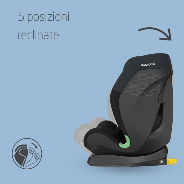 Maxi-Cosi Titan S i-Size, Seggiolino auto 9-36 kg, 15 mesi-12 anni (76-150 cm), Seggiolino auto ISOFIX Reclinabile 5 posizioni, 13 posizioni del poggiatesta, G-CELL, gruppo 123, colore Tonal Black