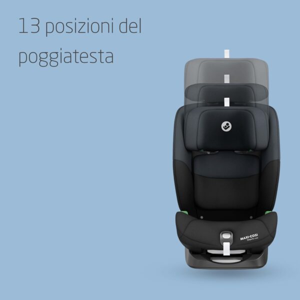 Maxi-Cosi Titan S i-Size, Seggiolino auto 9-36 kg, 15 mesi-12 anni (76-150 cm), Seggiolino auto ISOFIX Reclinabile 5 posizioni, 13 posizioni del poggiatesta, G-CELL, gruppo 123, colore Tonal Black