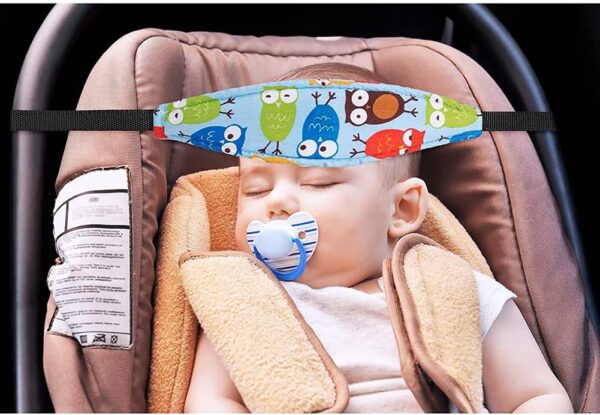 Fascia Sedile Bambino,Cinghie per la Testa del Passeggino,Cinghie di Sostegno per la Testa del Seggiolino Auto,Bambino Cinturino Regolabile Auto Sicurezza,Blu+Gancio per Seggiolino Auto*2