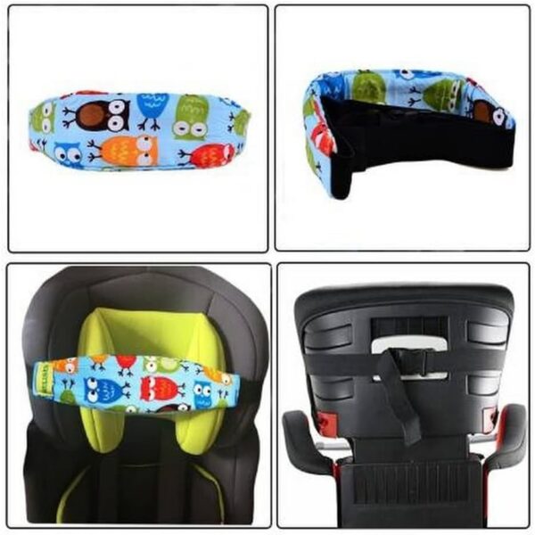 Fascia Sedile Bambino,Cinghie per la Testa del Passeggino,Cinghie di Sostegno per la Testa del Seggiolino Auto,Bambino Cinturino Regolabile Auto Sicurezza,Blu+Gancio per Seggiolino Auto*2