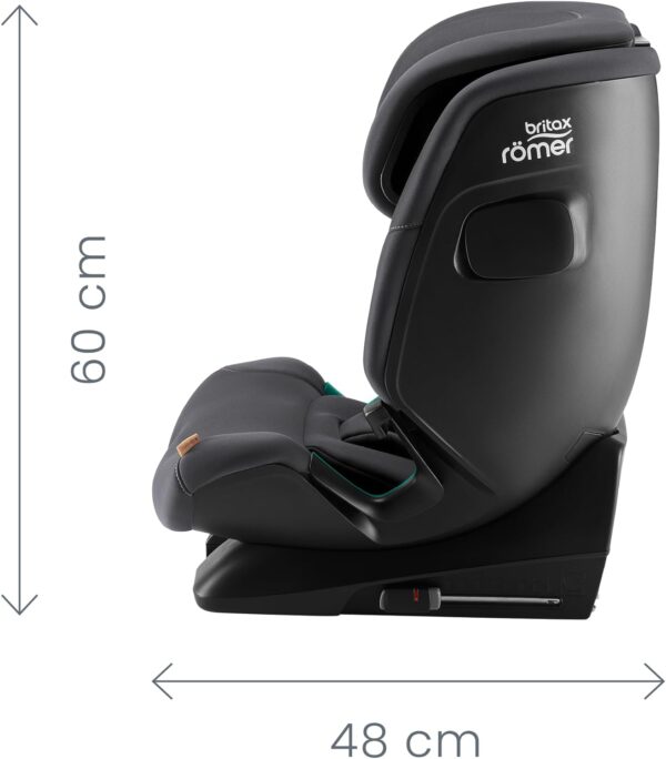 BRITAX RÖMER Seggiolino ADVANSAFIX 2 Z-LINE, per bambini da 76 a 150 cm (i-Size) con e senza ISOFIX, da 15 mesi a 12 anni, Midnight Grey