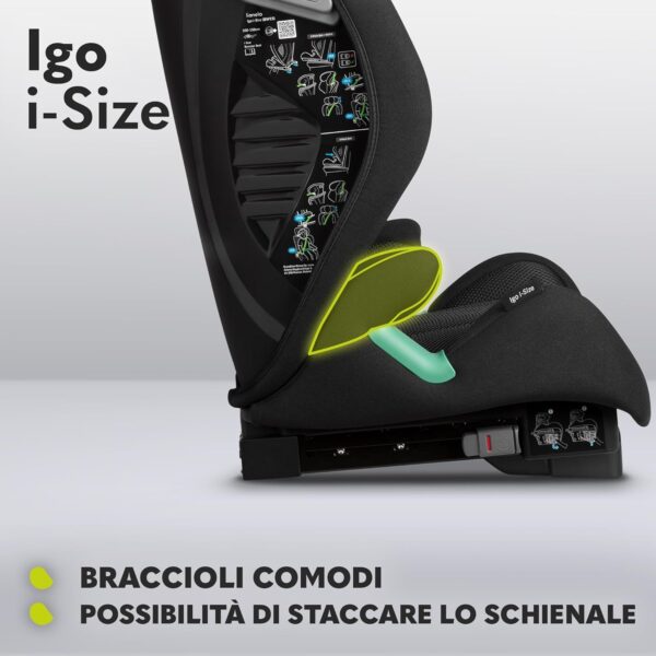 Lionelo IGO Seggiolino Auto Adattabile i-Size ISOFIX per Bambini 100-150cm Conforme all'Ultimo Standard R129 Sicurezza Tri-Guard, Cresce Insieme al Tuo Bambino con 13 Regolazioni, Comodo