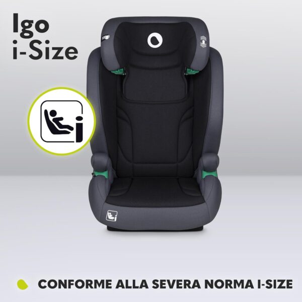 Lionelo IGO Seggiolino Auto Adattabile i-Size ISOFIX per Bambini 100-150cm Conforme all'Ultimo Standard R129 Sicurezza Tri-Guard, Cresce Insieme al Tuo Bambino con 13 Regolazioni, Comodo