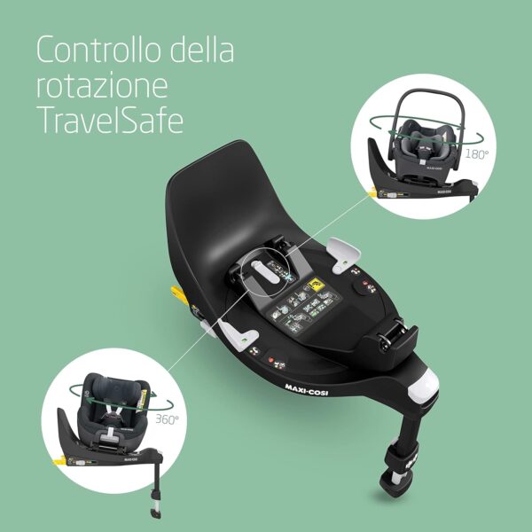 Maxi-Cosi FamilyFix 360 i-Size Base, Pebble 360 i-Size Seggiolino Auto Neonato, Pearl 360 i-Size Seggiolino Auto Bambini Pack - Rotazione 360 con 1 Mano, Click & Go, 0-4 Anni, 40-105 cm, Black