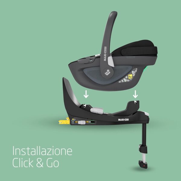 Maxi-Cosi FamilyFix 360 i-Size Base, Pebble 360 i-Size Seggiolino Auto Neonato, Pearl 360 i-Size Seggiolino Auto Bambini Pack - Rotazione 360 con 1 Mano, Click & Go, 0-4 Anni, 40-105 cm, Black