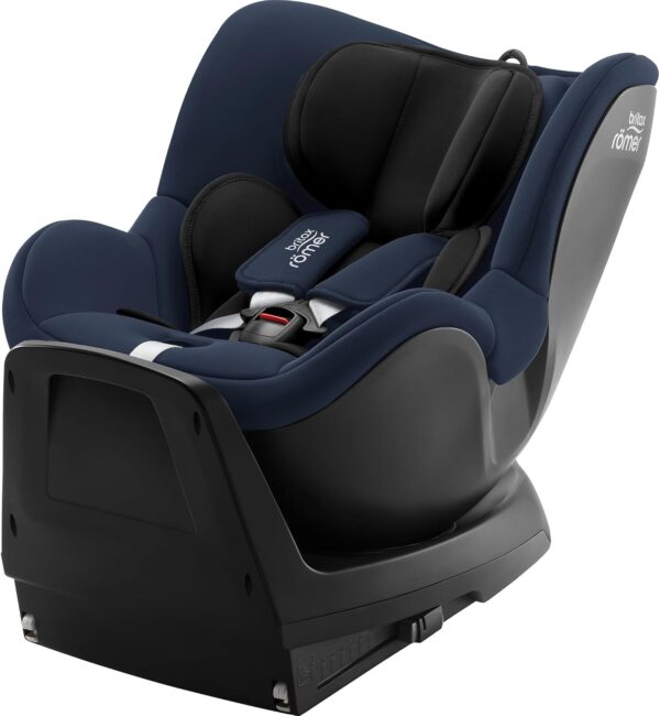 BRITAX RÖMER Seggiolino Auto DUALFIX PLUS Girevole a 360°, con Inserto Neonato e Sistema di Fissagio ISOFIX, Bambini da 40-105 cm (i-Size), dalla Nascita fino ai 4 anni, Night Blue