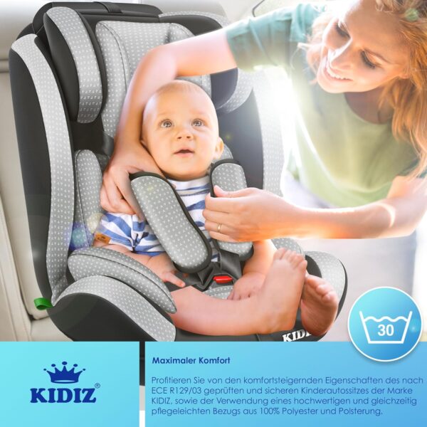 KIDIZ® Seggiolino auto per bambini Seggiolino per bambini | Seggiolino auto Guscio con sedile | 9 kg - 36 kg 1-12 anni | gruppo 1-2 -3 | universale | Classic Con Isofix