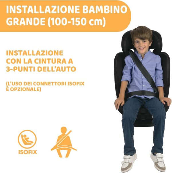 Chicco Seggiolino Auto Mokita I-Size, con Sistema Isofix, per Bambini di Altezza Compresa Tra 76 e 150 cm, Utilizzabile a Partire dai 15 Mesi, Riduttore incluso