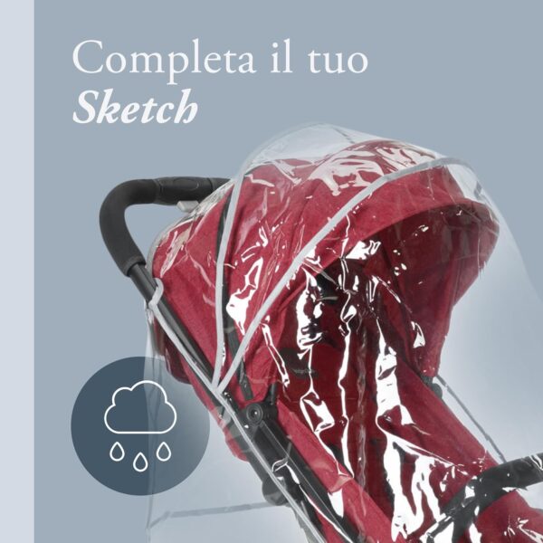 Inglesina Sketch Passeggino Leggero e Compatto, Rosso, Confortevole, fino a 17kg, Chiusura una Mano, UPF 50+