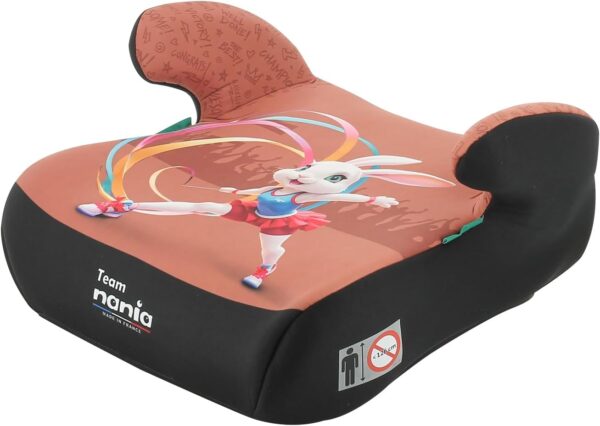 Nania - Seggiolino con cintura ALPHA 126-150 cm R129 i-Size - Per bambini da 8 a 12 anni - Made in France - Con braccioli (Coniglio)