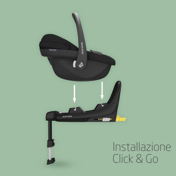 Maxi-Cosi Pebble S i-SIze, Seggiolino Auto Neonato 0 15 mesi, 0-13kg, 40-83cm, Seggiolino Auto Isofix Leggero, Click & Go, Protezione dagli Impatti Laterali G-CELL, Riduttore Baby-hugg, Tonal Black