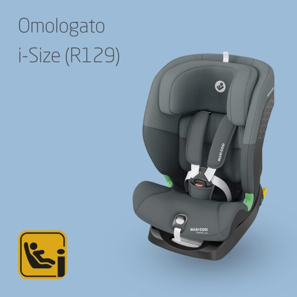 Maxi-Cosi Titan S i-Size, Seggiolino auto per bambini, 15 mesi-12 anni (76-150 cm), Seggiolino auto ISOFIX, Reclinabile 5 posizioni, 13 posizioni del poggiatesta, Protezione G-CELL, Tonal Graphite