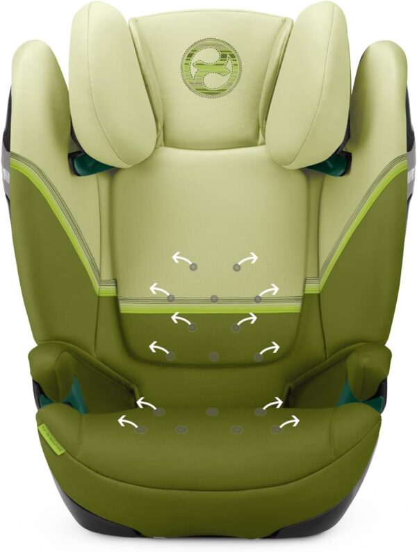 CYBEX Gold Seggiolino Solution S2 i-Fix, Per Auto Con e Senza ISOFIX, 100 - 150 cm, Per Bambini da circa 3 a 12 Anni (15 - 50 kg), Nature Green