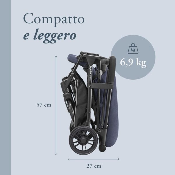 Inglesina Sketch Passeggino Leggero e Compatto, Blu, Confortevole, fino a 17kg, Chiusura una Mano, UPF 50+