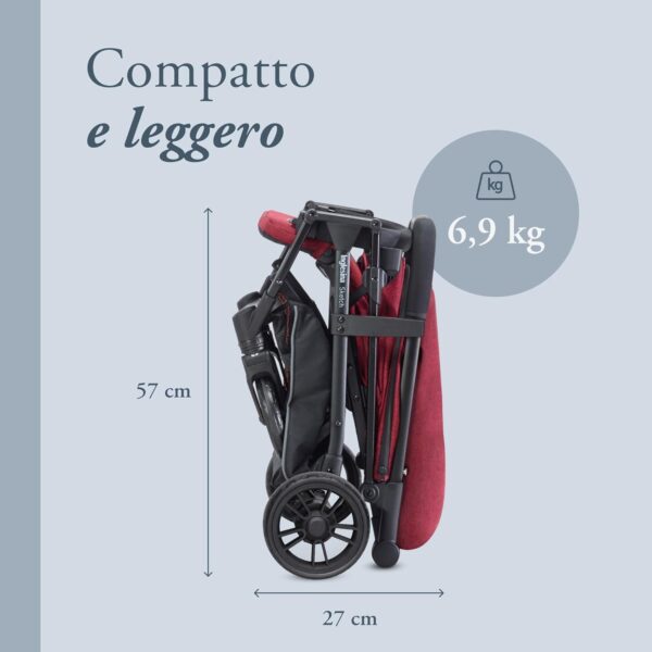 Inglesina Sketch Passeggino Leggero e Compatto, Rosso, Confortevole, fino a 17kg, Chiusura una Mano, UPF 50+