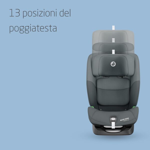 Maxi-Cosi Titan S i-Size, Seggiolino auto per bambini, 15 mesi-12 anni (76-150 cm), Seggiolino auto ISOFIX, Reclinabile 5 posizioni, 13 posizioni del poggiatesta, Protezione G-CELL, Tonal Graphite