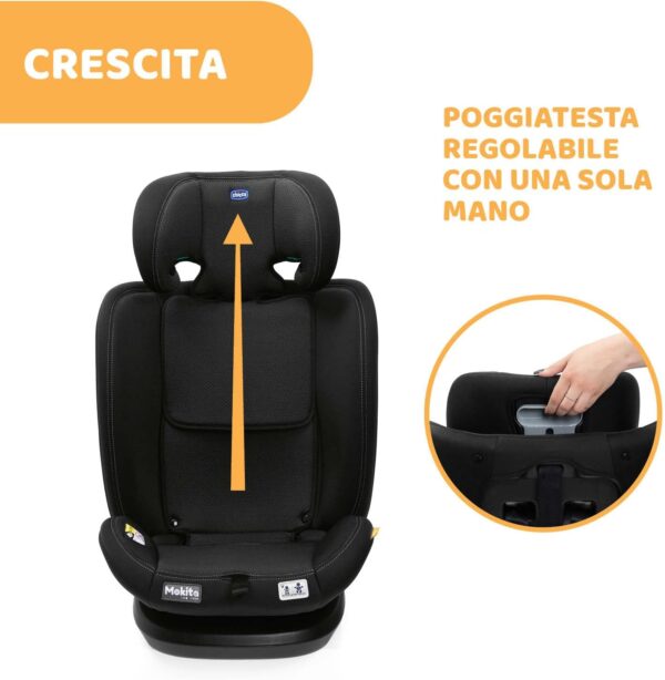 Chicco Seggiolino Auto Mokita I-Size, con Sistema Isofix, per Bambini di Altezza Compresa Tra 76 e 150 cm, Utilizzabile a Partire dai 15 Mesi, Riduttore incluso