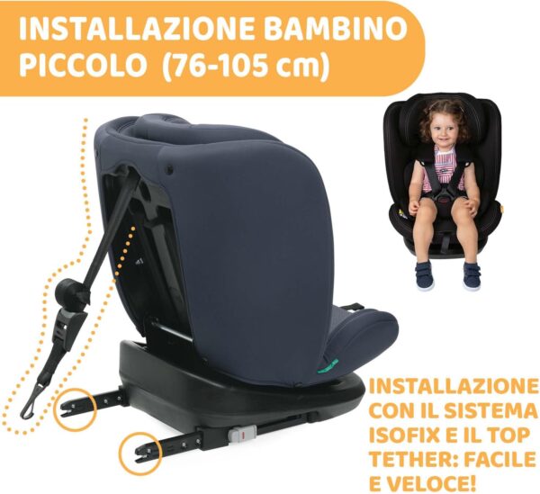 Chicco Seggiolino Auto Mokita I-Size, con Sistema Isofix, per Bambini di Altezza Compresa Tra 76 e 150 cm, Utilizzabile a Partire dai 15 Mesi, Riduttore incluso