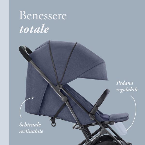 Inglesina Sketch Passeggino Leggero e Compatto, Blu, Confortevole, fino a 17kg, Chiusura una Mano, UPF 50+