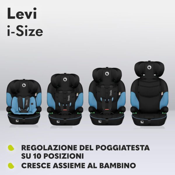 LIONELO LEVI Seggiolino auto 9-36 kg bambini Gruppo 1/2/3 Protezioni lateral, Cinture di sicurezza a 5punti, 6-livelli altezza poggiatesta regolabile, Rivestimento sfoderabile