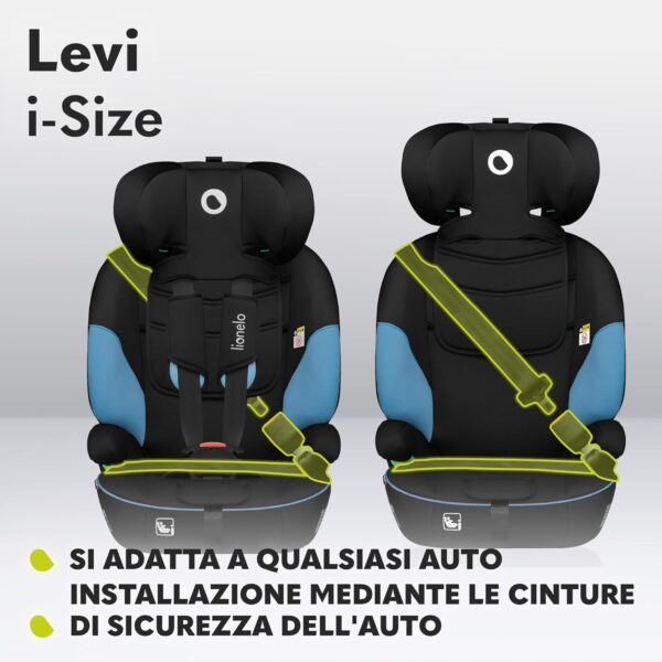 LIONELO LEVI Seggiolino auto 9-36 kg bambini Gruppo 1/2/3 Protezioni lateral, Cinture di sicurezza a 5punti, 6-livelli altezza poggiatesta regolabile, Rivestimento sfoderabile