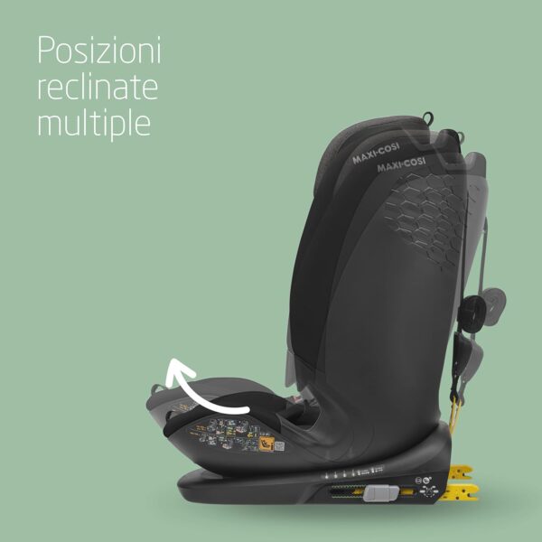 Maxi-Cosi Titan Plus i-Size Seggiolino Auto ISOFIX, Reclinabile in 4 Posizioni, Regolabile in Altezza, Side Impact Protection G-CELL, per Bambini, 76 - 150 cm, 15 Mesi - 12 Anni, Authentic Black