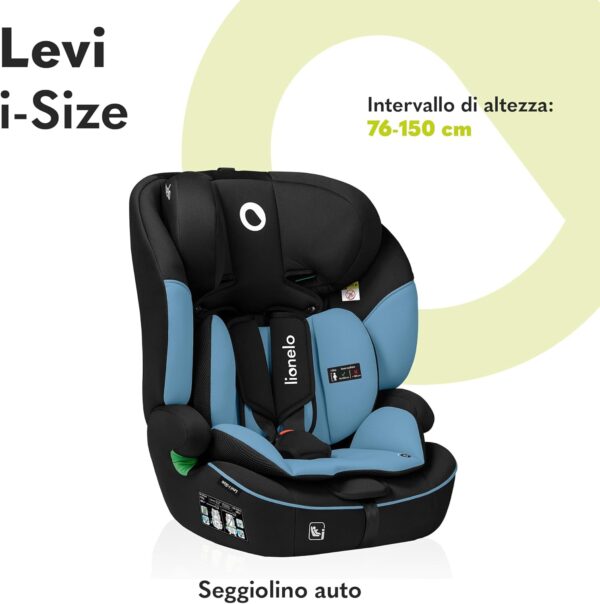 LIONELO LEVI Seggiolino auto 9-36 kg bambini Gruppo 1/2/3 Protezioni lateral, Cinture di sicurezza a 5punti, 6-livelli altezza poggiatesta regolabile, Rivestimento sfoderabile