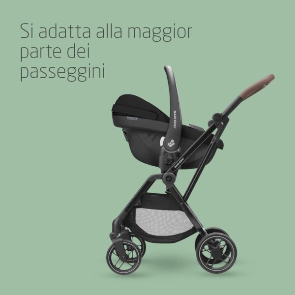 Maxi-Cosi Pebble S i-SIze, Seggiolino Auto Neonato 0 15 mesi, 0-13kg, 40-83cm, Seggiolino Auto Isofix Leggero, Click & Go, Protezione dagli Impatti Laterali G-CELL, Riduttore Baby-hugg, Tonal Black