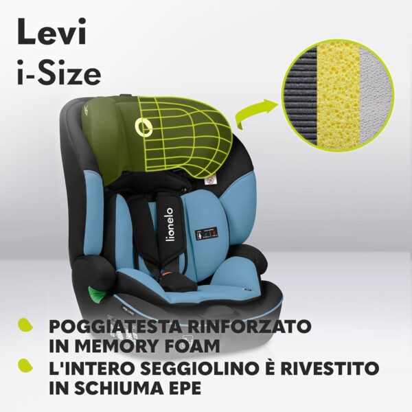 LIONELO LEVI Seggiolino auto 9-36 kg bambini Gruppo 1/2/3 Protezioni lateral, Cinture di sicurezza a 5punti, 6-livelli altezza poggiatesta regolabile, Rivestimento sfoderabile