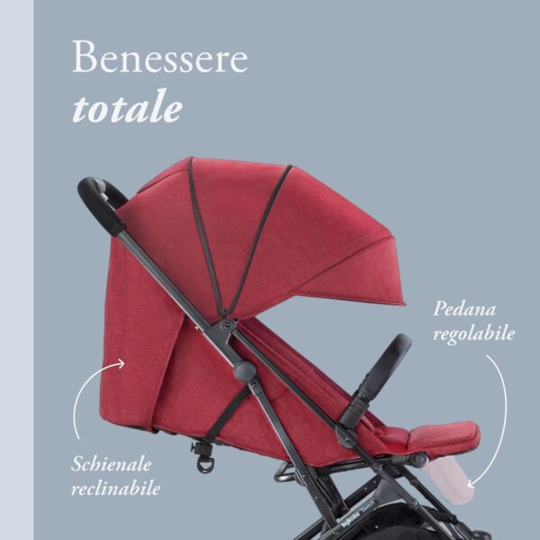 Inglesina Sketch Passeggino Leggero e Compatto, Rosso, Confortevole, fino a 17kg, Chiusura una Mano, UPF 50+