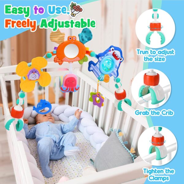 HappyKidsClub Giochi Neonato 0-18 Mesi, Arco Giochi Passeggino Neonato Regalo Neonato Giocattoli Giochi Bambini 1 Anno Sonaglio Neonato 3-6 Mesi Palestrina Neonato Montessori Regalo Bambino 1 Anno