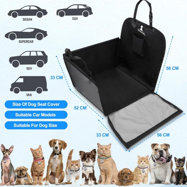 Wimypet Seggiolino Auto per Cani, Amaca Coprisedile Auto per Cani, Traspirante Seggiolino Auto Cane, Resistente e Facile da Installare Trasportino Cane Autoper Auto SUV Camion 137x147x35cm