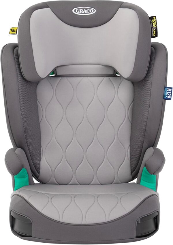 GRACO - Affix i-Size R129 Rialzo con schienale alto ISOFIX, da 100 a 150 cm (da 3,5 a 12 anni circa), colore Iron