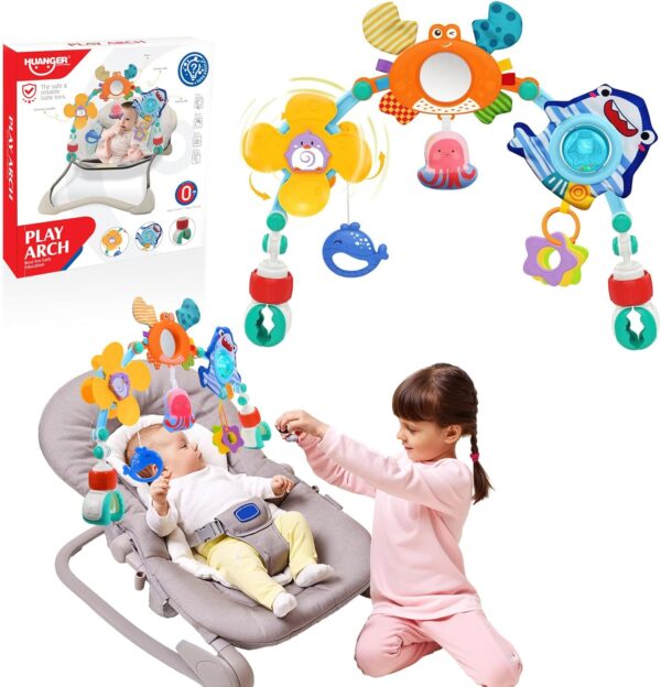 HappyKidsClub Giochi Neonato 0-18 Mesi, Arco Giochi Passeggino Neonato Regalo Neonato Giocattoli Giochi Bambini 1 Anno Sonaglio Neonato 3-6 Mesi Palestrina Neonato Montessori Regalo Bambino 1 Anno