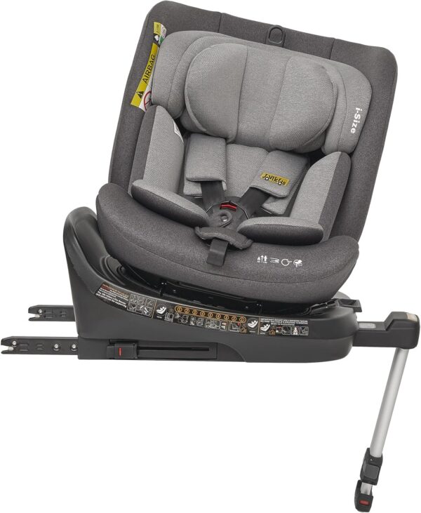 Jovikids i-Size Seggiolino Auto ISOFIX Girevole 360°Reclinabile - 40-150 cm ECE R129/E4, dalla Nascita a Circa 12 anni - ISOFIX, Piede di Supporto - grigio